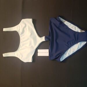 Solid & Striped NWT size small ivory and navy one piece swimsuit